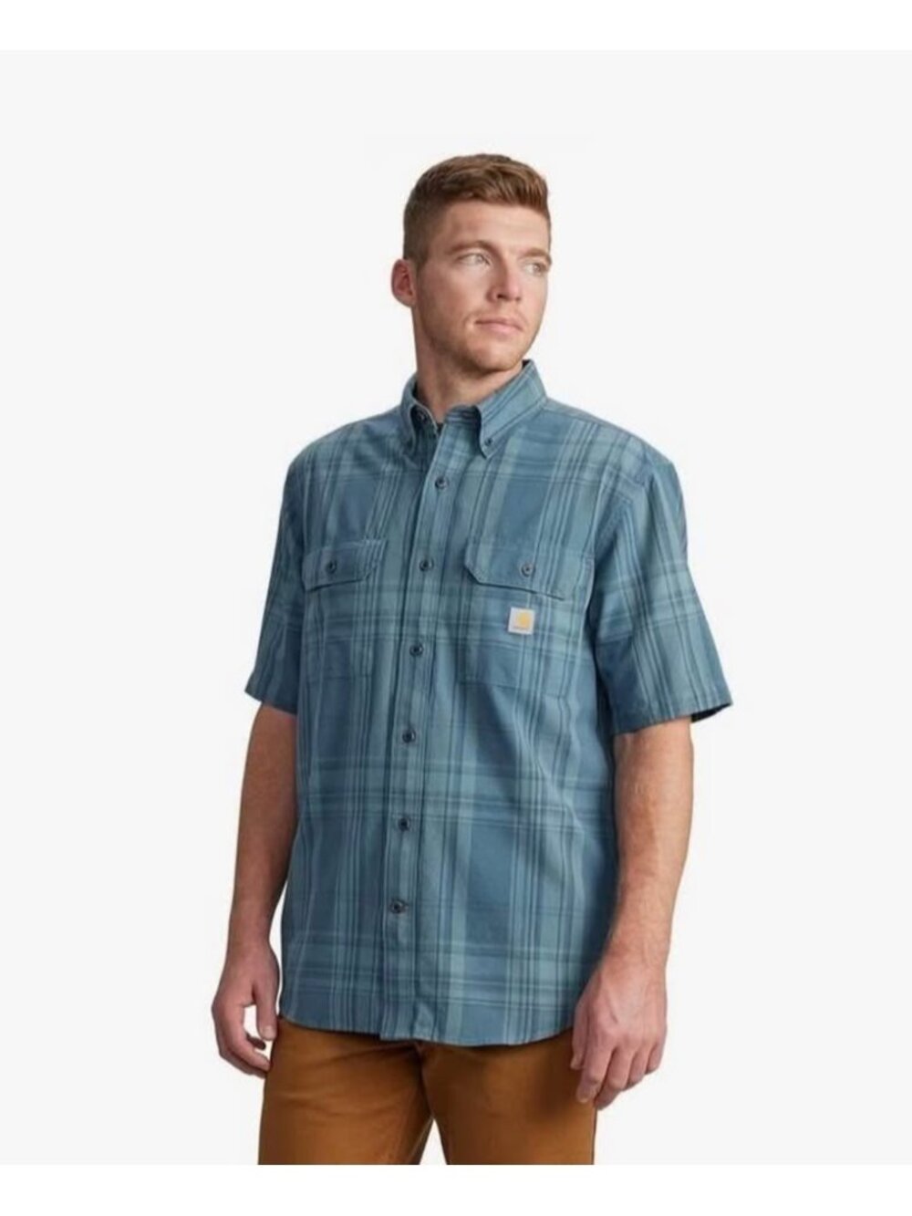 New Carhartt Men's 106746 Loose Fit Midweight Short-Sleeve Plaid Shirt - 2XL